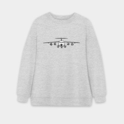 Женский свитшот oversize без начеса хлопок Авиация 2
