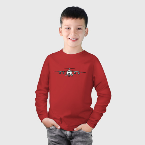 Детский лонгслив хлопок Авиация 2, цвет красный - фото 3