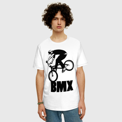 Мужская футболка хлопок Oversize BMX 3, цвет белый - фото 3