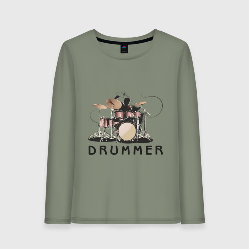 Женский лонгслив хлопок Drummer, цвет авокадо