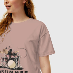 Женская футболка хлопок Oversize Drummer - фото 2