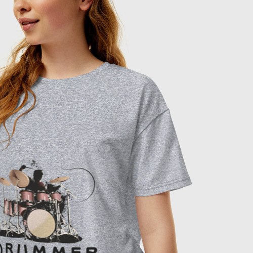 Женская футболка хлопок Oversize Drummer, цвет меланж - фото 3