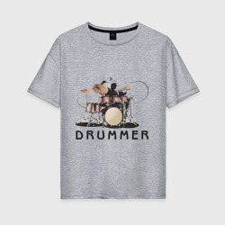 Женская футболка хлопок Oversize Drummer