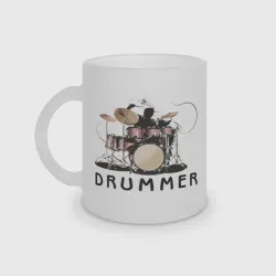 Кружка матовая стеклянная Drummer