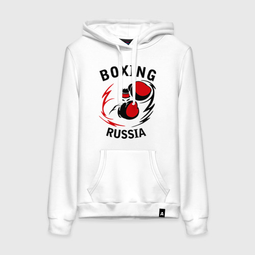 Женская толстовка хлопок Boxing russia forever, цвет белый