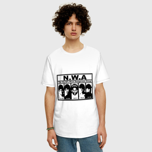 Мужская футболка хлопок Oversize NWA, цвет белый - фото 3