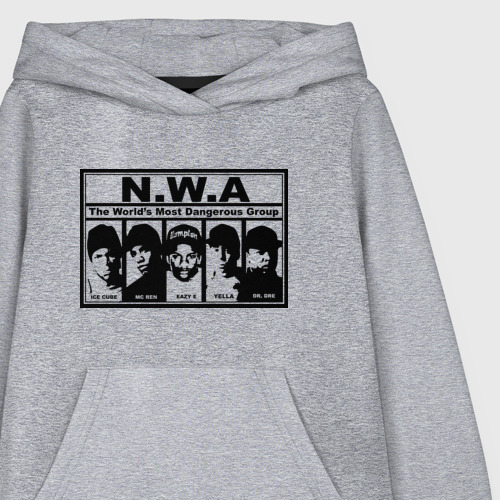 Детская толстовка хлопок NWA, цвет меланж - фото 3