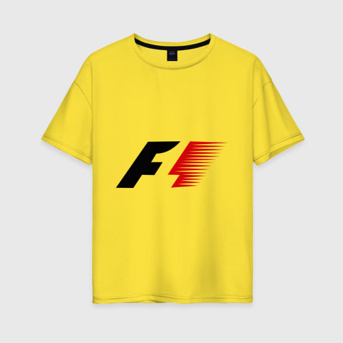 Женская футболка хлопок Oversize Formula 1, цвет желтый