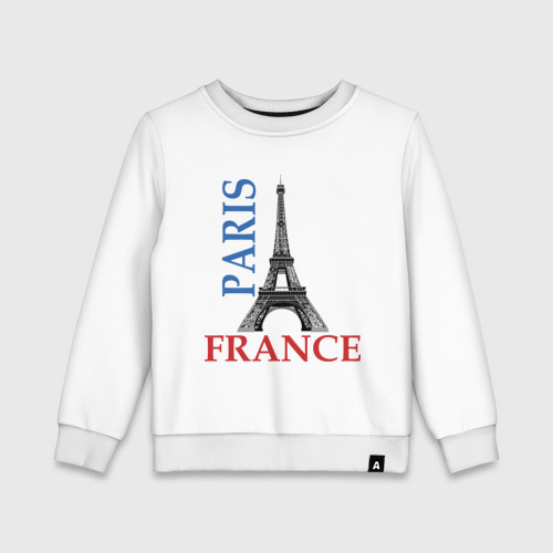 Детский свитшот хлопок Paris - France, цвет белый