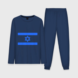 Мужская пижама с лонгсливом хлопок Флаг Израиля