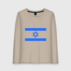 Женский лонгслив хлопок Флаг Израиля