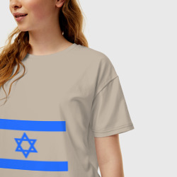 Женская футболка хлопок Oversize Флаг Израиля - фото 2