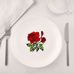 Набор: тарелка + кружка Роза - фото 2