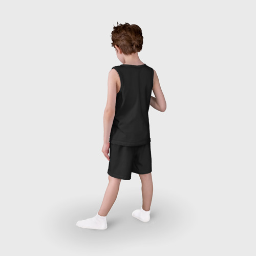 Детская пижама с шортами хлопок Фортепиано штрихкод, цвет черный - фото 4
