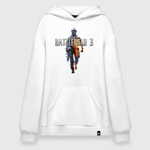 Худи SuperOversize хлопок Battlefield 3, цвет белый