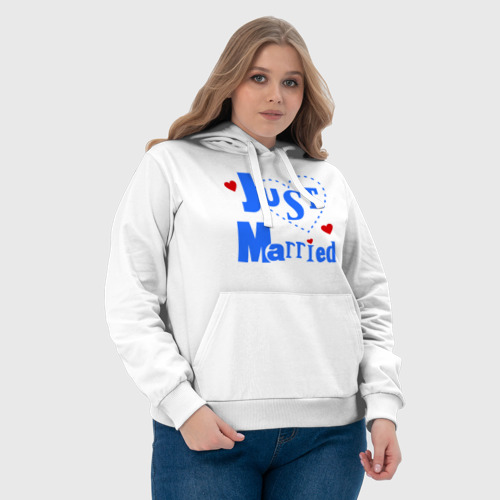 Женская толстовка хлопок Молодожены ((just married), цвет белый - фото 6