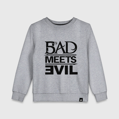 Детский свитшот хлопок Bad Meets Evil, цвет меланж