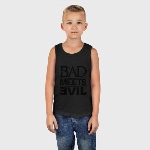 Детская майка хлопок Bad Meets Evil, цвет черный - фото 5