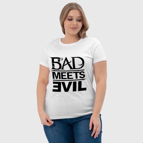 Женская футболка хлопок Bad Meets Evil, цвет белый - фото 6