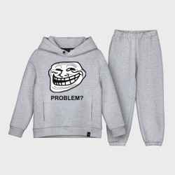 Детский костюм хлопок Oversize Trollface. Problem? Проблемы?