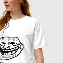 Женская футболка хлопок Oversize Trollface. Problem? Проблемы? - фото 2