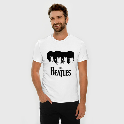 Мужская футболка хлопок Slim The Beatles, цвет белый - фото 3