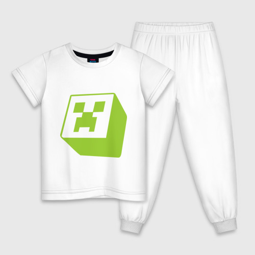 Детская пижама хлопок Minecraft Creeper green