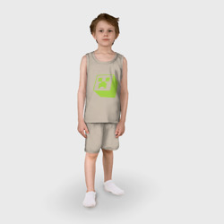 Детская пижама с шортами хлопок Minecraft Creeper green - фото 2