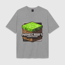 Женская футболка Oversize хлопок texturе Minecraft logo