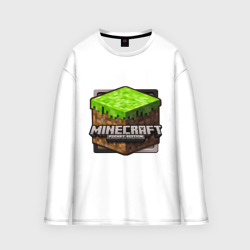 Мужской лонгслив oversize хлопок Minecraft logo