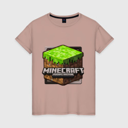 Женская футболка хлопок Minecraft logo