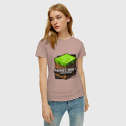 Женская футболка хлопок Minecraft logo - фото 2