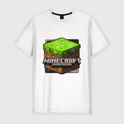Мужская футболка хлопок Slim Minecraft logo
