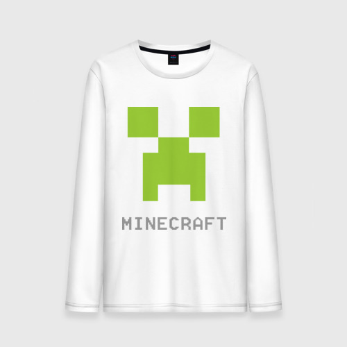 Мужской лонгслив хлопок Minecraft logo grey, цвет белый