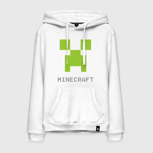 Мужская толстовка хлопок Minecraft logo grey, цвет белый