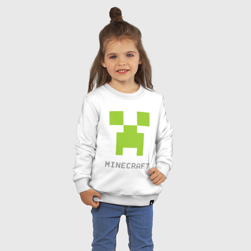 Детский свитшот хлопок Minecraft logo grey - фото 3