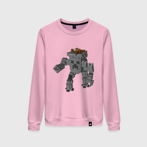 Женский свитшот хлопок Minecraft robo, цвет светло-розовый