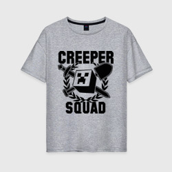 Женская футболка хлопок Oversize Minecraft Squad