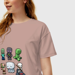 Женская футболка хлопок Oversize Minecraft units - фото 2