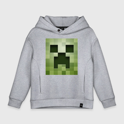 Детское худи Oversize хлопок Мinecraft Creeper, цвет меланж