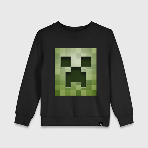 Детский свитшот хлопок Мinecraft Creeper, цвет черный