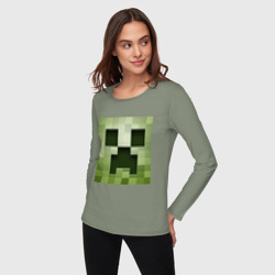 Женский лонгслив хлопок Мinecraft Creeper - фото 2