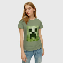 Женская футболка хлопок Мinecraft Creeper - фото 2