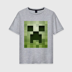 Женская футболка хлопок Oversize Мinecraft Creeper