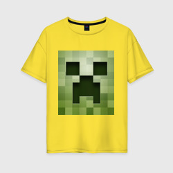 Женская футболка хлопок Oversize Мinecraft Creeper