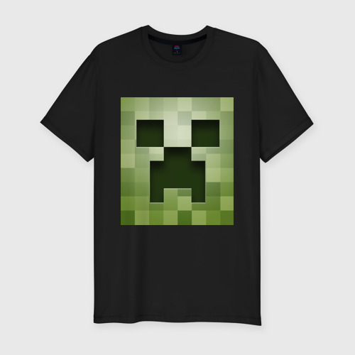 Мужская футболка хлопок Slim Мinecraft Creeper, цвет черный