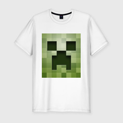 Мужская футболка хлопок Slim Мinecraft Creeper