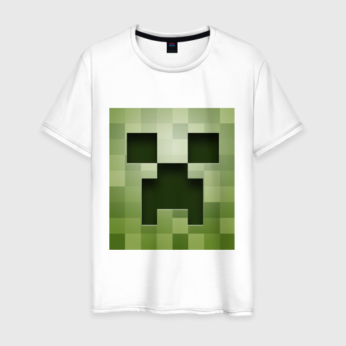 Мужская футболка хлопок Мinecraft Creeper, цвет белый