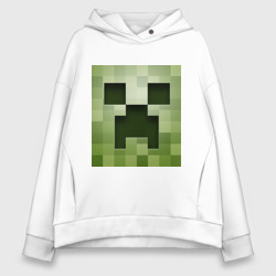 Женское худи Oversize хлопок Мinecraft Creeper