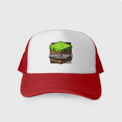 Minecraft logo 3 – Кепка тракер с сеткой с принтом купить со скидкой в -20%